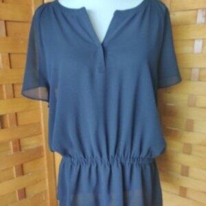 Ann Taylor short sleeved Black Tunic Polyester XXL